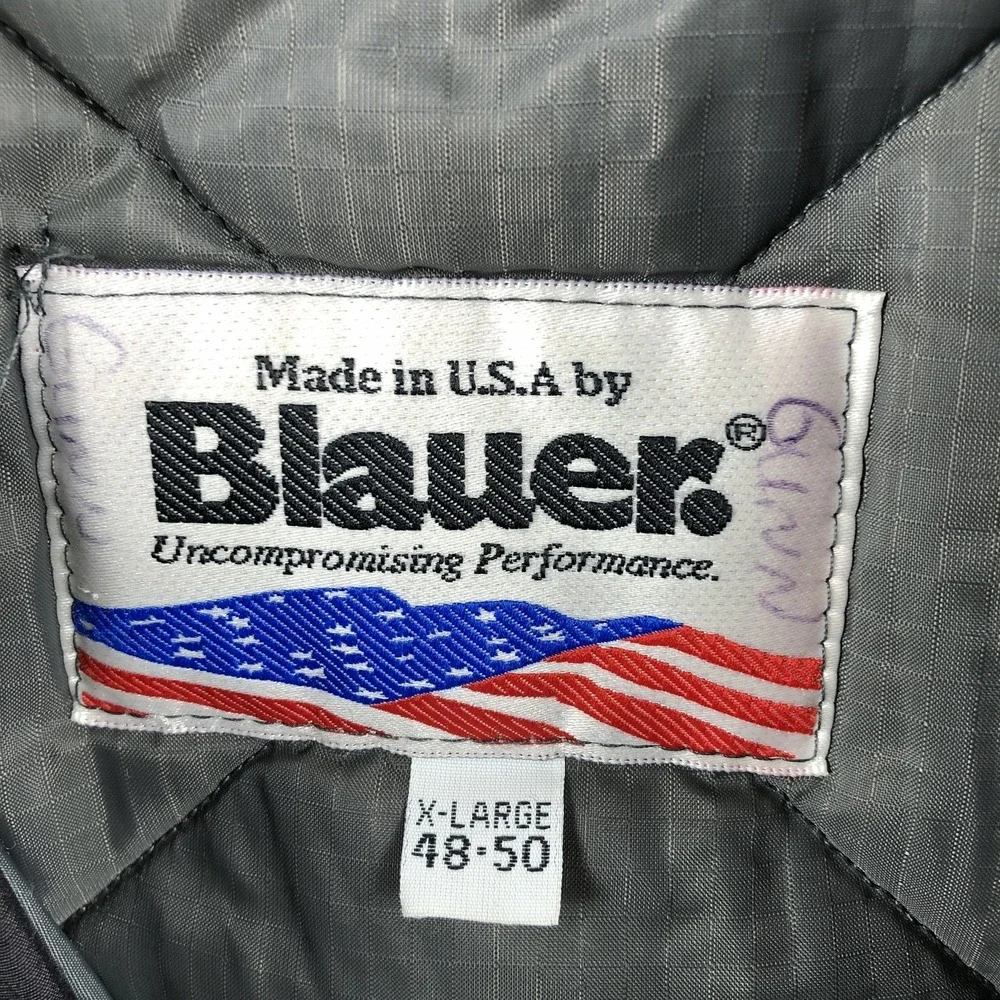 Blauer Jacket Mens XL Black Nylon Quilted‎ Insulated Lined Hooded Parka Made USA